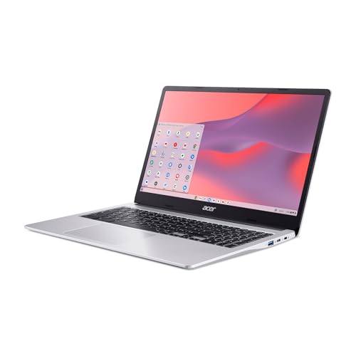 Image of Acer Chromebook 315 15.6 FHD Laptop | Intel Celeron N4500 | Intel UHD Graphics | Built-in Webcam| microSD Card Reader| Silver | 4GB RAM | 64GB SSD | Chrome OS |Bundle with 64GB USB Flash Drive