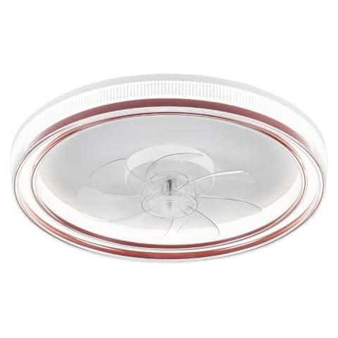 ROYAL PEARL 19.68'' Ceiling Light with Fan with Remote Ceiling Fan Lights, Dimmable 3000K 4000K 6000K, UL Listed, Red Ceiling Fan Light for Kitchen Bedroom Living Room Dining Room, 110V, 50W Cover
