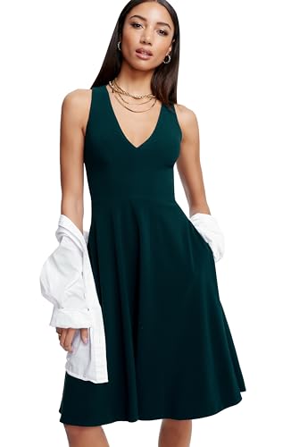 Image of Dress the Population Women's Catalina Solid Sleeveless Fit & Flare Midi Dress