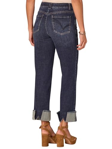 Ab Solution High Rise Up Cascading-D Boyfriend Wide Leg Jeans with Fray Cuff4