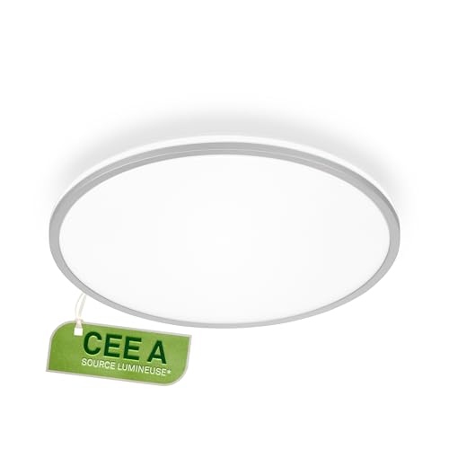 BRILONER - Plafonnier LED, CEE A source lumineuse, 8,5W 1800 lm, lumière indirecte, panneau lumineux extra plat, éclairage salon, cuisine, chambre, couloir,...