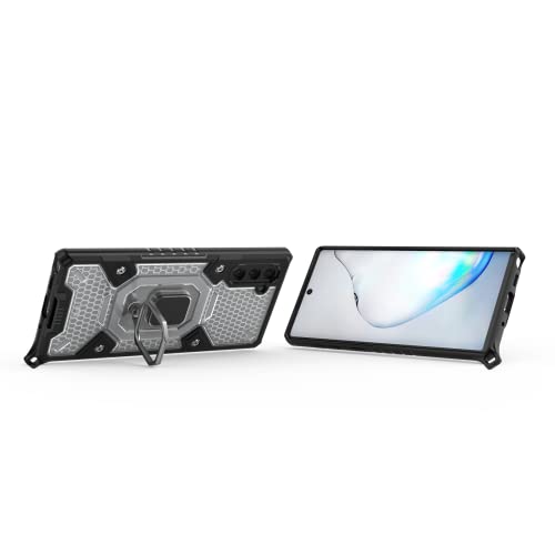 Image of TPU Tough Armor Bumper Back Case Cover For Samsung Galaxy Note 10|Ring Holder & Kickstand In-Built|360 Degree Protection Back Case Cover For Samsung Galaxy Note 10 (Transparent)