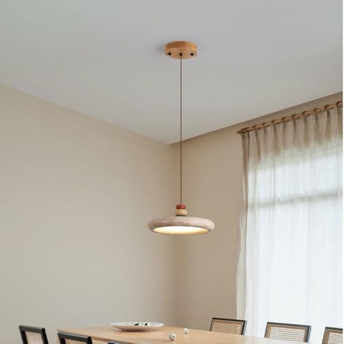Lustre en travertin jaune Wabi-Sabi et jade coloré pour salle à manger