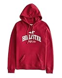 Hollister California Damen-Sweatshirt, bestickt, Logo-Applikation, Rot / Weiß, Größe S, rot, 36