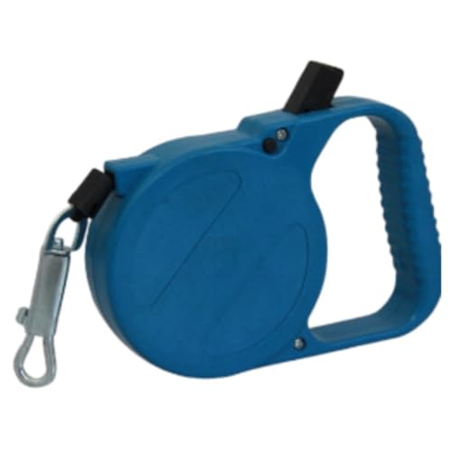 Guia Retrátil para Cães de Raça Pequena, 3M, Até 15 Kg, Material em Vinil e Nylon, Azul