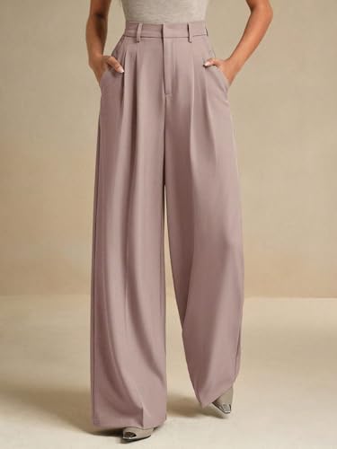 Image of KOTTY Womens Solid Straight fit Pleated Front Office Wear Pant