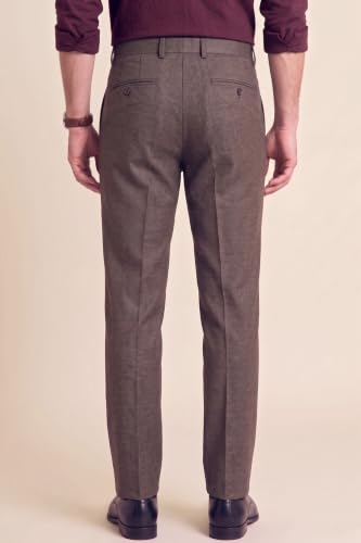 Image of Peter England Men's Premium Formal Stretchable Knit Super Slim Fit Trouser | Comfort Lycra | 360-Degree Stretch