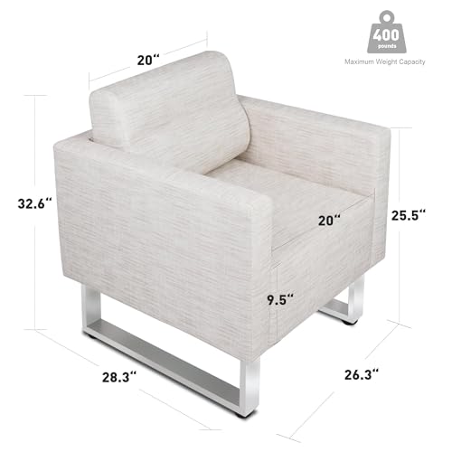 Sillón moderno cuero blanco con estructura acero miniatura 2