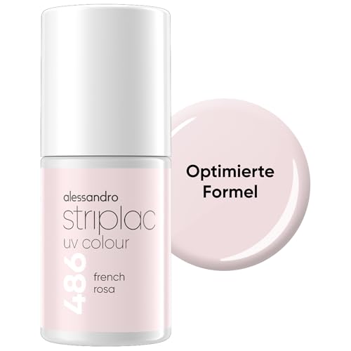 alessandro Striplac - Smalto UV per unghie French Rosé, coprente e resistente ai graffi fino a 15 giorni, facile da applicare, tecnologia di rimozione delicata, vegano, rosa, 6,5 ml