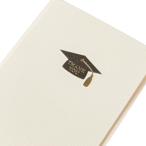 Image of Graphique Grad Cap La Petite Presse Boxed Notecards, 10 Embellished Gold Foil Blank Cards with Matching Envelopes and Storage Box, 3.25 inch x 4.75 inch