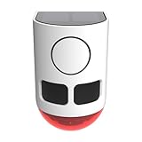 ChunHee Solar Motion Sensor Alarm Outdoor 4 Working Mode Dog Barking Motion Activated Alarm 129dB Loud Sound Noise Maker IP65 Waterproof Motion Detector with Strobe Light for Yard Farm Garden (1PCS)