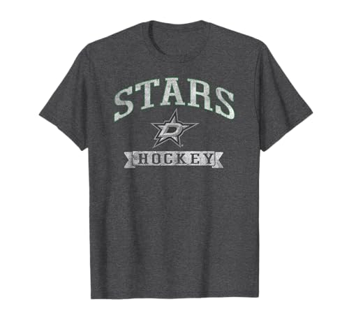 Dallas Stars Vintage Hockey Dark Heather Officially Licensed T-Shirt