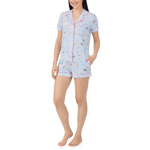 Image of kate spade new york Short Sleeve Knit Shorty Pj Set