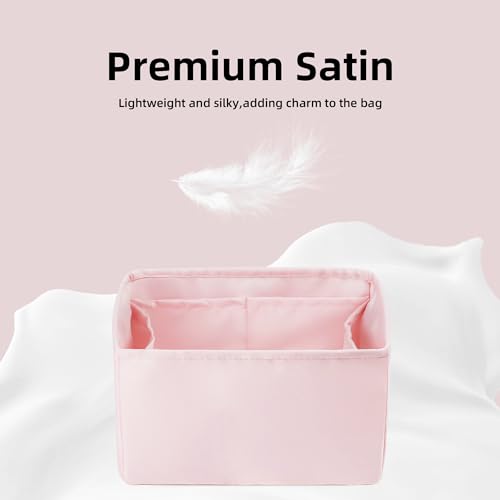 Image of DGAZ Silk Purse Organizer Insert Fits Chanel Duma Bags,Silky Smooth Bag Organizer,Luxury Handbag & Tote Shaper(Pink,22A /22C /23C Large)