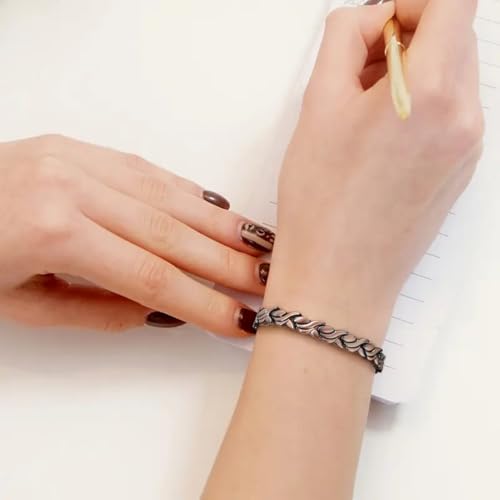 Image of Copper Bracelet for Women 99.9% Pure Copper Crystal Bracelets Link Chain Charm Jewelry Present 3500 Gauss with Adjustment Tool