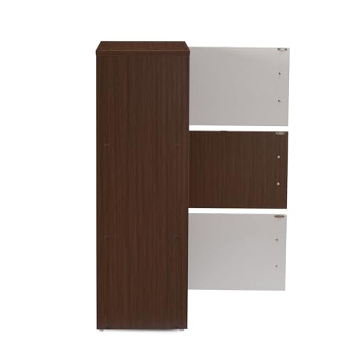 Image of Nilkamal Sear Plus 3 Tier Wooden Free Standing Storage Cabinet | Engineered Wood | Multipurpose Storage Organizer for Clothes, Books, Toys | Legno Oak /Frosty White