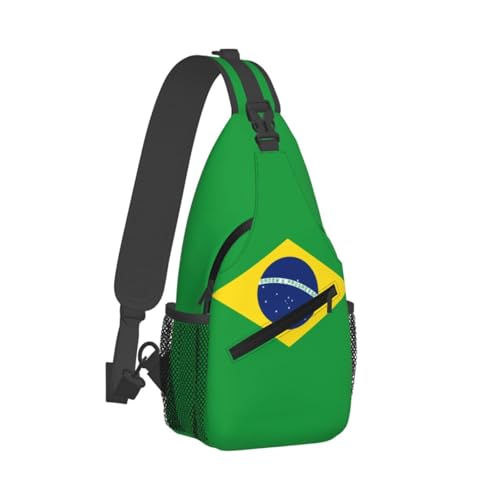 Flag of Brazil Sling Bag for Men Women Adjustable Shoulder Sling Backpack Lightweight Chest Crossbody Bags for Travel Hiking Daypack Fanny Pack2