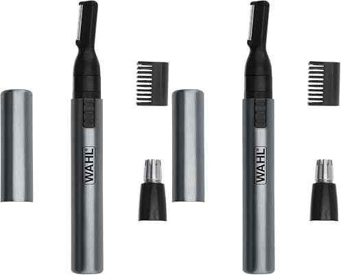 WAHL Micro Groomsman Personal Trimmer, Battery Powered | Rinseable Heads | Interchangeable Heads | For Facial Detailing | Model 05640-600