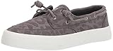 Sperry Women's Crest Boat Sneaker, Grey Cheetah, 8