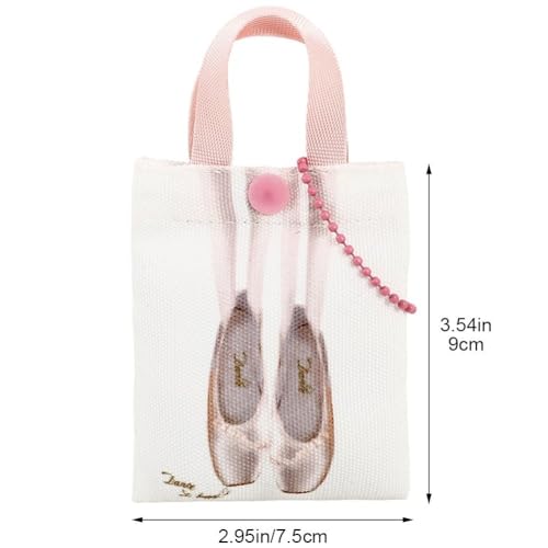 Mini Slippers Canvas Bag with Earphones Storage Bag Coin Key Organizer Accessory Tote Bag for Dance Enthusiasts2