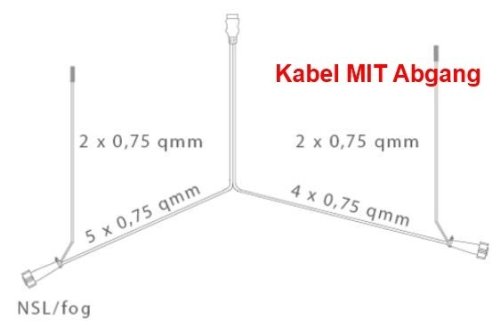 Aspöck Earpoint 3-7 pol komplett Set Leuchten und Kabel 6 Meter mit Abgang