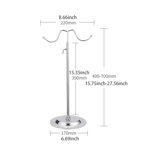 Fancyes Expositor de bolsas com regulagem de altura para uso em loja, Base 17 Cm