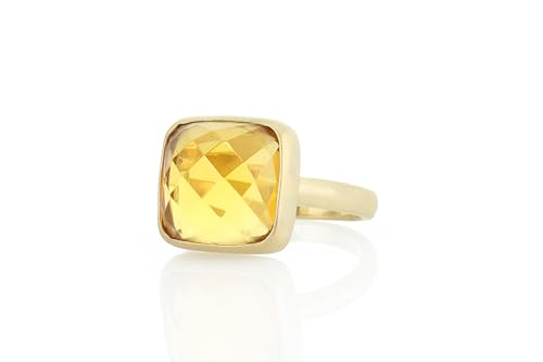 Bague pierre de naissance citrine et or 14k, cadeau d'anniversaire