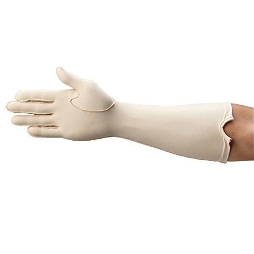 Rolyan Forearm Length Right Compression Glove, Full Finger Compression Sleeve to Control Edema