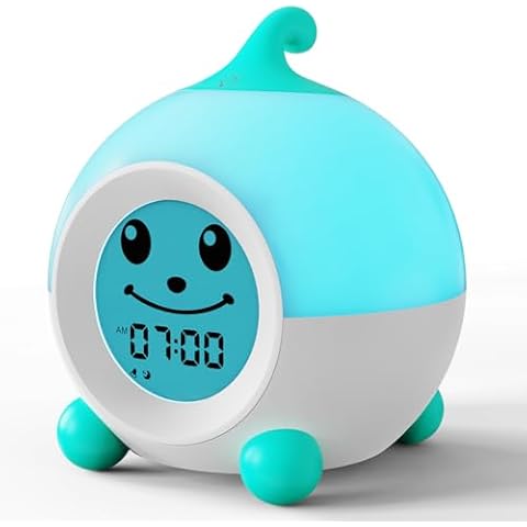 I·CODE Teach Me Time Kids Alarm Clock, Children's Sleep Trainer with Emoji,Toddler Sleep Aid Night Light with Auto-Off Timer,Perfect for 2-9 Years Old Younger Children (Green) Cover