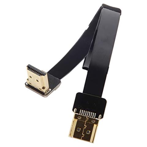 Cablecc CYFPV FPV HDMI Male to Up Angled 90D HDMI Male HDTV FPC Flat Cable for FPV HDTV Multicopter Aerial Photography (50cm) Cover