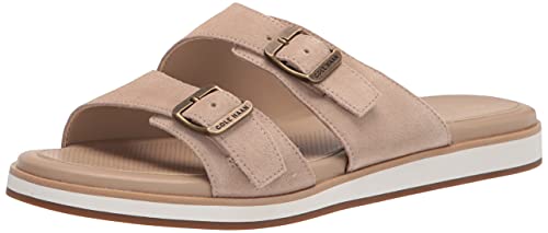 Cole Haan Women's Megan Buckle Slide Sandal, Beige Suede, 6 #TOP12