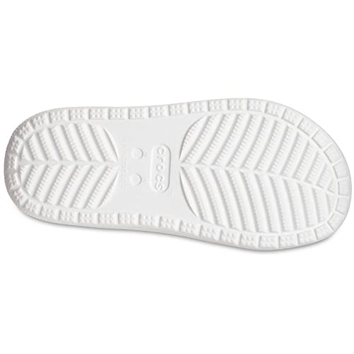Crocs Sandálias de plataforma clássicas unissex para adultos | Pantufas felpudas, Branco, 36
