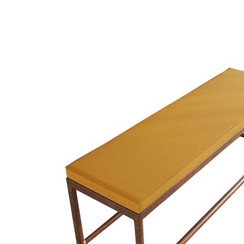 Genérico Cojín para Banco de Exterior/Interior para Muebles de Exterior Base Antideslizante Espuma viscoelástica de Alta Densidad Lavable para jardín Columpio Porche Tumbona Patio (Amarillo 155 x 50