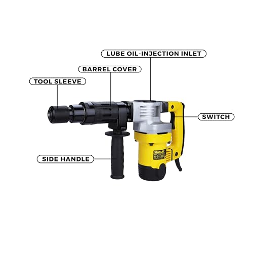 Image of STANLEY STHM5KH 1010W 5Kg Corded Hex Chipping Hammer (Yellow and Black)