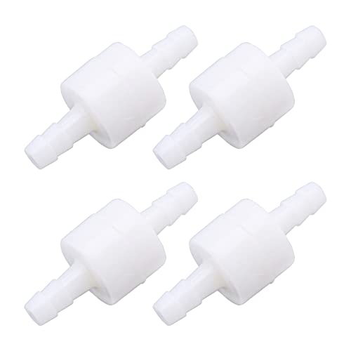 ECSiNG 4Pcs 6mm One Way Check Valve One-Way Air Water Gas Check Valve Plastic One Way Non Return Check Valve for Water Treatment Air Purification