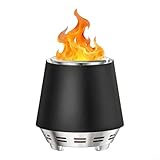Lastdaytime Chimenea portátil de acero inoxidable sin humo para camping, fiestas en el jardín y calefacción de patio, diseño de mesa en color negro