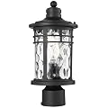 NAXTTII Outdoor Post Light Hardwired Waterproof Aluminum Pole Light Fixture with Water Ripple Glass Exterior Lamp Post Lantern for Garden Yard Patio Pathway 14.6 Inch E26 Socket