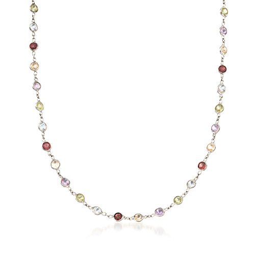 Ross-Simons 8.85 Ct. T.w. Bezel-Set Multi-Gemstone Necklace In Sterling Silver. 16 Inches #TOP14