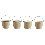 Seau de style campagnard français : design rétro et vintage, seulement esthétique, petite poignée en fer, peut être ensemble ou accroché au mur, seaux à fleurs