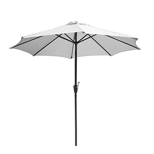 Parasol de jardin gris avec manivelle pour table de terrasse et patio