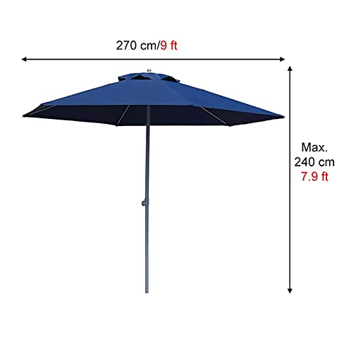 Parasol de marché stable CLSDRZC contre le soleil inclinable pour table et piscine - 2