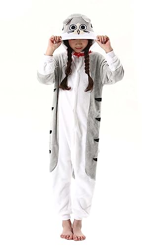 CuteOn Cat Onesie Kids Animal Pajamas for Boys Girls Halloween Christmas Costume Height for 110cm