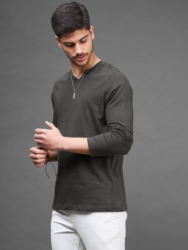 Image of INKKR Men's Solid Plain V-Neck T-Shirt