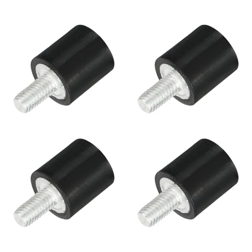 QUARKZMAN M3 Gummipuffer Gewindegummibuchsen, Schwingungsisolatoren, Zylindrischer Stoßdämpfer mit Stiften 8 x 8mm 4 Stück