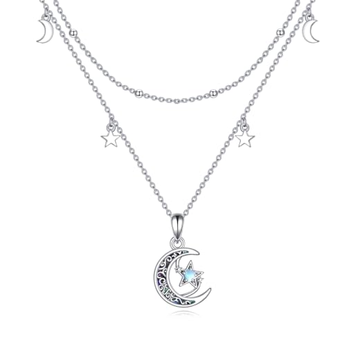 Collier pierre de lune et argent pour femme style bohème chic au quotidien