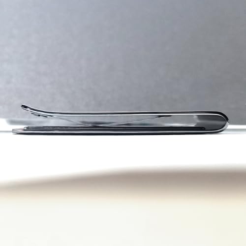 MC8798 BLK Polished Silver Plated Black Croco Money Clip FINEST-77039-NF4