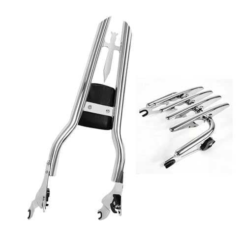 Dossier moto avec porte-bagages chromé pour Harley Touring Road King Glide 2009-2025