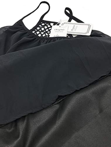 Image of Women's Summer Casual Sundress Chiffon Sleeveless Tank Beach Shift Dress (XS, Black)