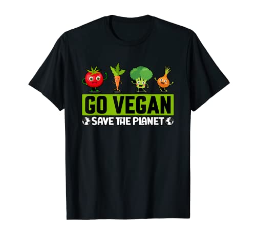 Go Vegan Save the Planet Maglietta