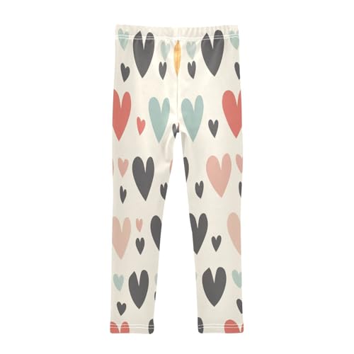 Toddler Girls Leggings Printed Yoga Pants Leggings Pink Red Love Heart for Kids2